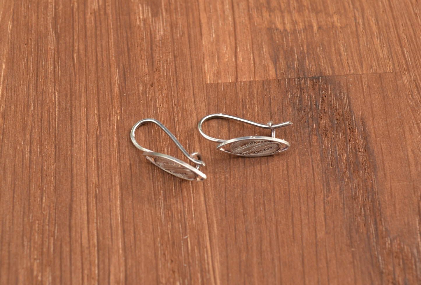 Diamond Shaped Sterling Silver Filigree Earrings