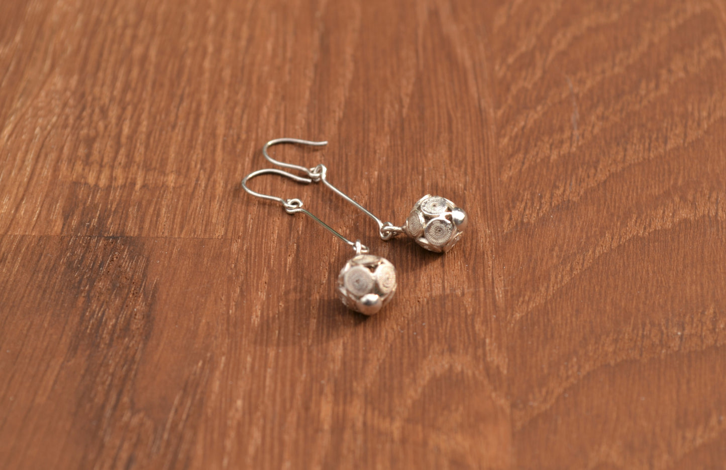 Sterling Silver Filigree Sphere Earrings