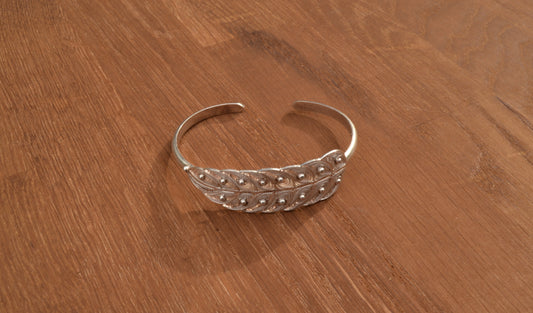 Leaf Sterling Silver Filigree Bangle