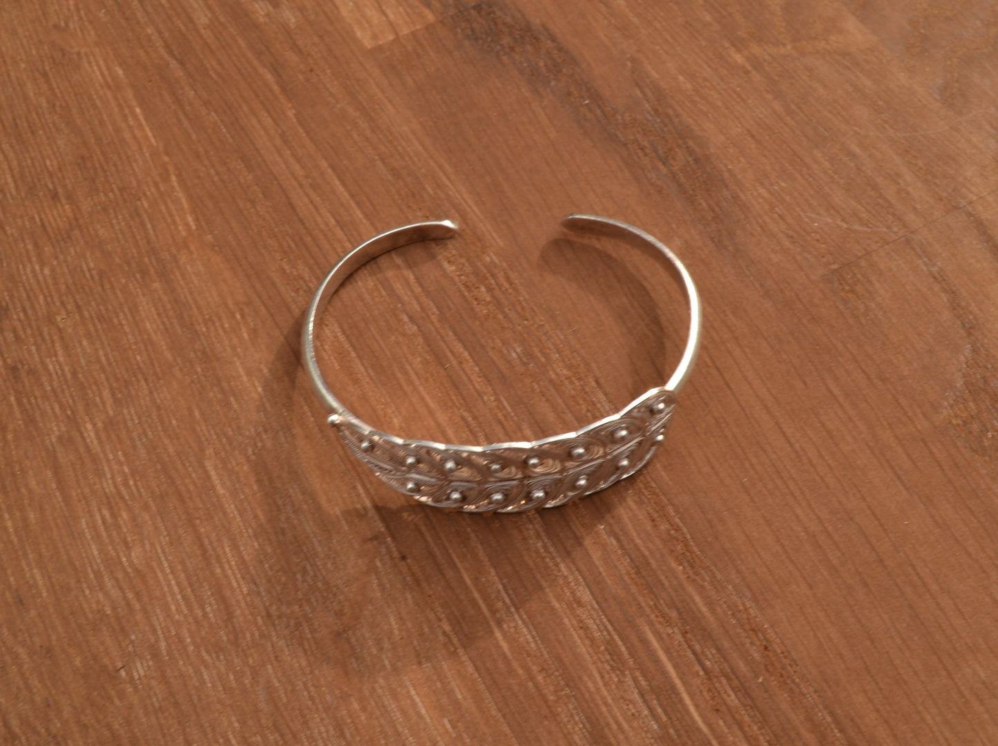 Leaf Sterling Silver Filigree Bangle