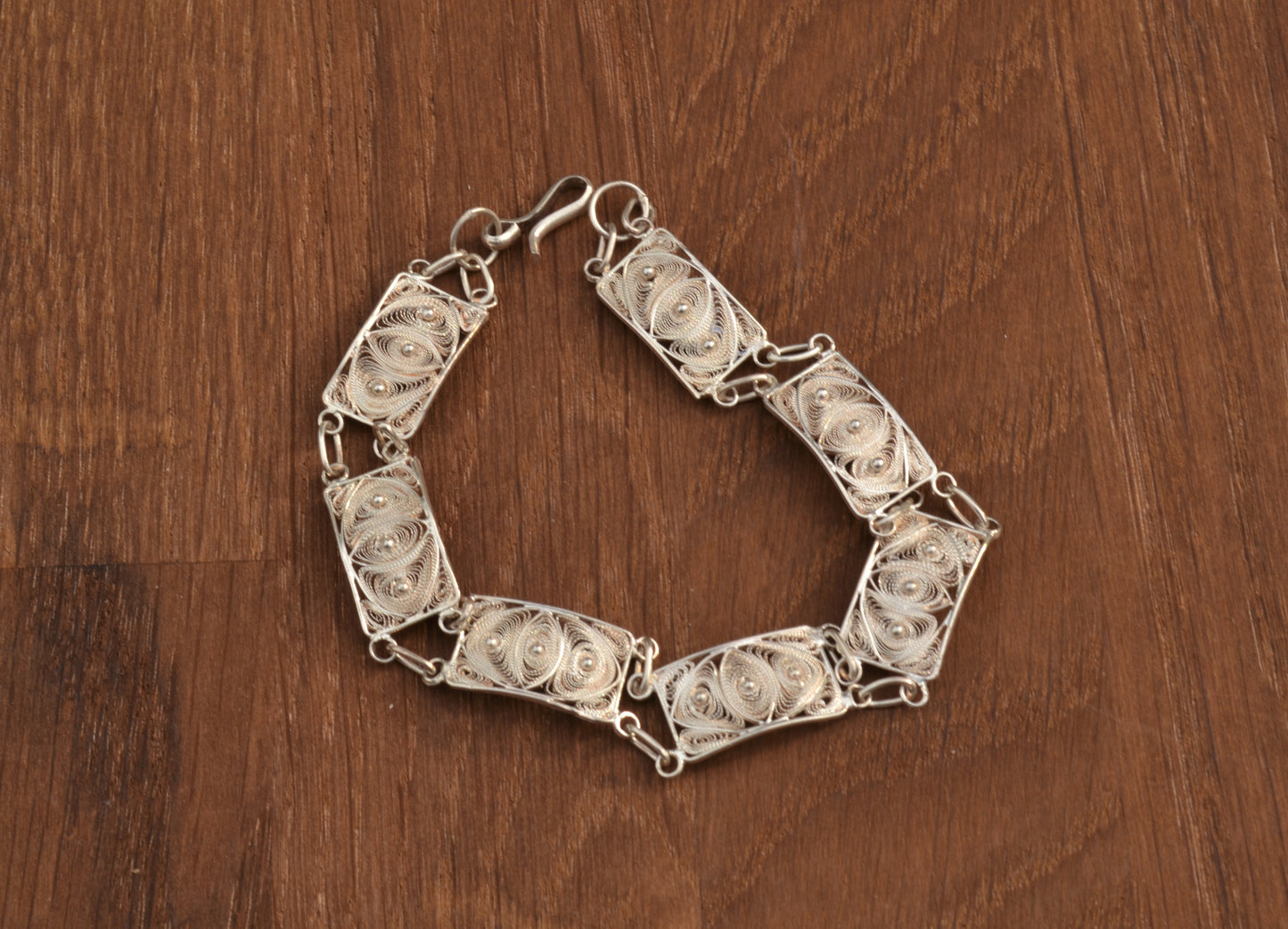 Sterling Silver Filigree Square Bracelet