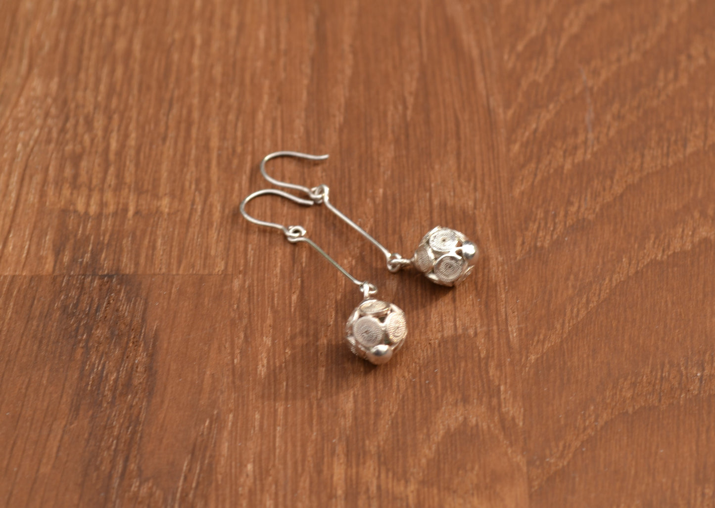 Sterling Silver Filigree Sphere Earrings