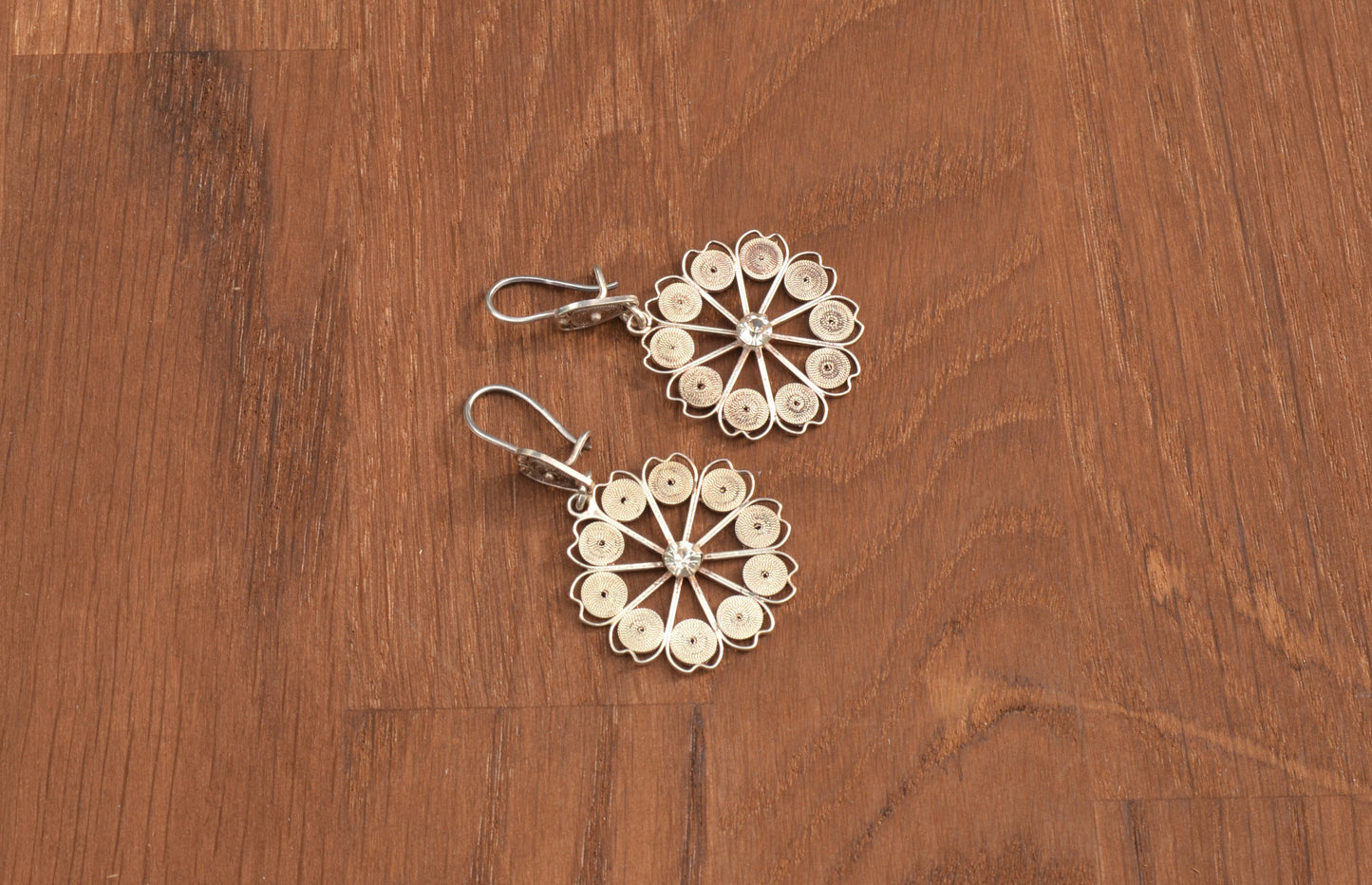 Sterling Silver Wheel Filigree Earring