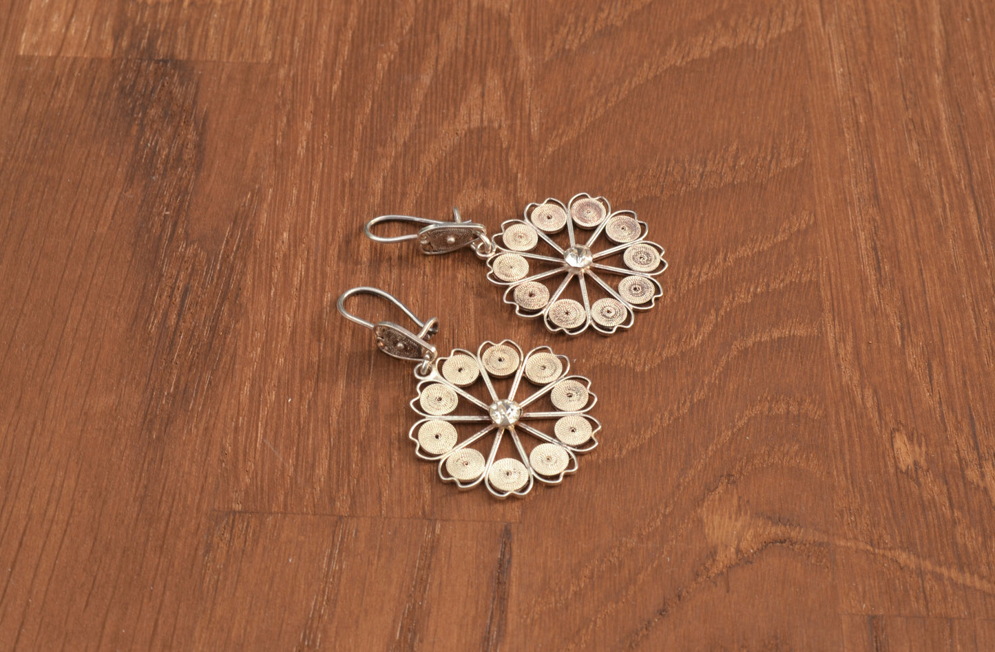 Sterling Silver Wheel Filigree Earring