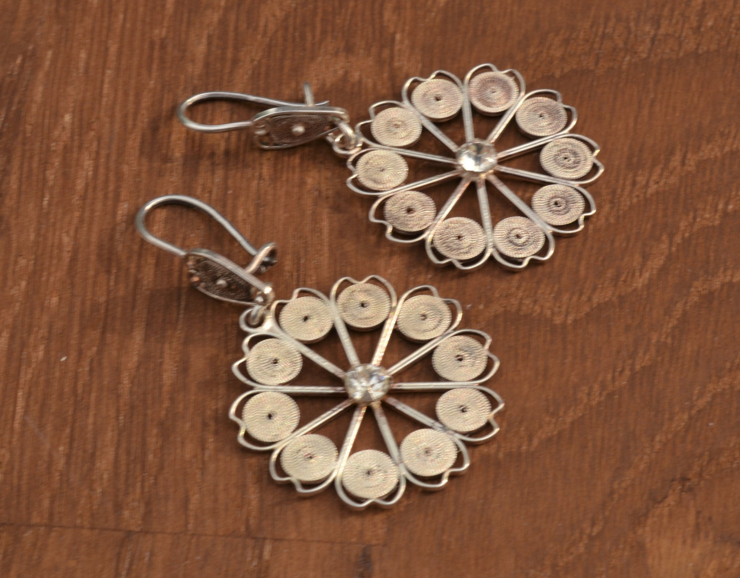 Sterling Silver Wheel Filigree Earring