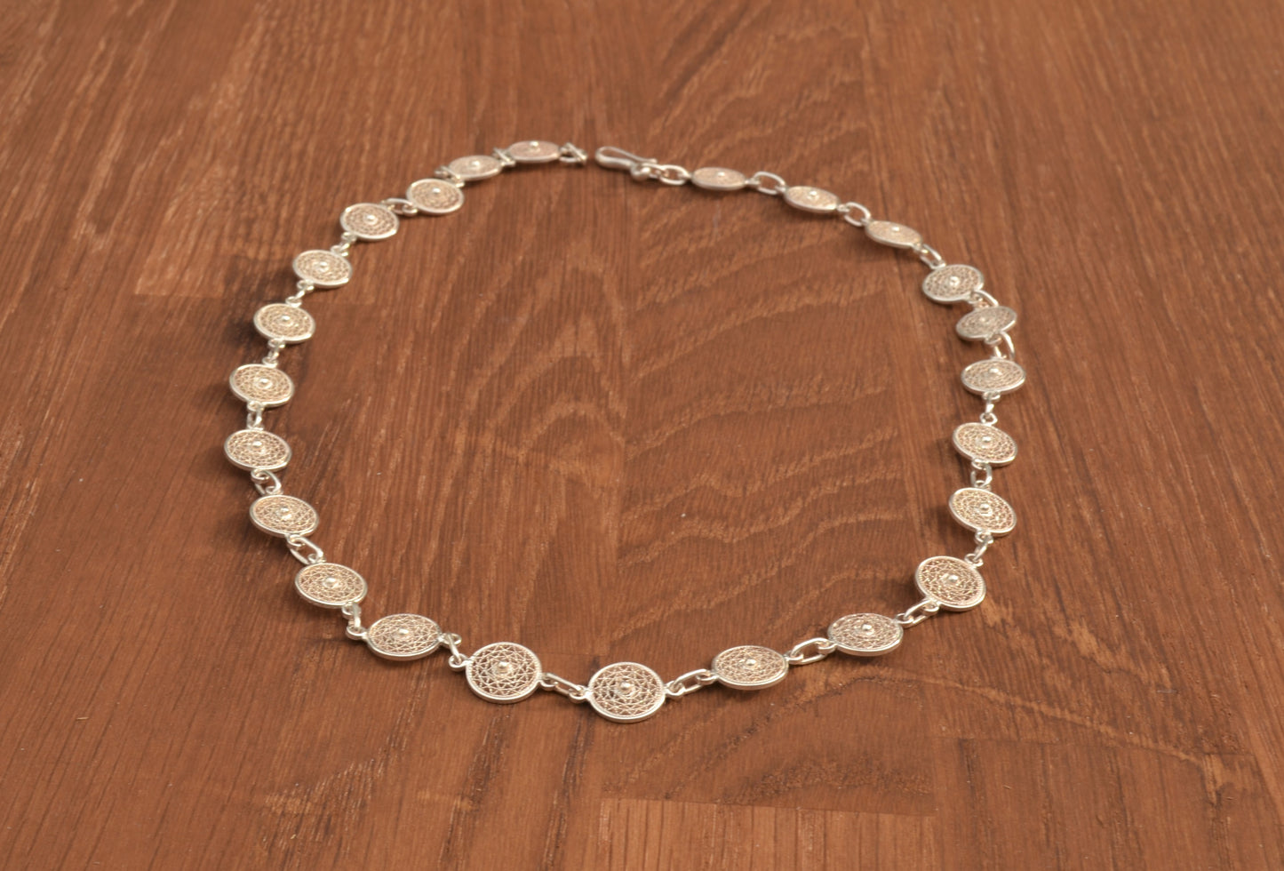 Circle Pattern Silver Filigree Necklace